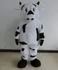 Prestanda Vit Dairy Cow Mascot Kostymer Halloween Fancy Party Dress Cartoon Character Carnival Xmas Påsk Reklam Födelsedagsfest Kostym Outfit