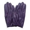 Fashion Breathable Women Leather Gloves Spring Driving Gloves Full Finger Non Slip Mitten Female Real