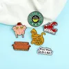 Europe Letter Sofa Model Cowboy Brooches Cat Chickren Lobster Animal Collar Pins Geometric Alloy Enamel Clothes Backpack Badge Fas227A