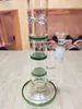 10.6 Inch Groene Drie Lagen Glazen Waterpijp Bongs Filter Hookah Beker Bong 14mm Kom