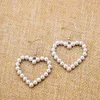 Hie – boucles d'oreilles créoles en perles pour femmes, bijoux en forme de cœur, Long cercle, à la mode, géométrique, livraison directe, Zhe9P, 2021