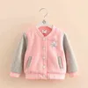 Outono Inverno Fashion 2 3 4 6 8 10 Anos Crianças Color Patchwork Mandarin Collar Girls Plus Velvet Jacket for Baby Kids 210529