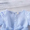 Robe d'été vêtements pour enfants fille décontracté ceinture rayée à manches courtes pour 2-6 ans 210515