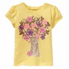 100% katoenen meisjes korte mouw zomer kinderen kleding t-shirts meisje jurk baby bovenkleding gele boom Tees top 210413