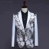 Stylowy biały przycisk Cekinowy Garnitur Blazer Mężczyźni Ślub Groom Piosenkarka Prom Brokat Kurtka Kurtka Męskie DJ Club Stage Blazers Hombre 210522