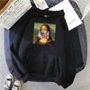 2021 marca macia Sportwear Mona Lisa Engraçado Lábios Lábios Impressão Masculina Suéter Thermal Vintage Homens Hoodie Oversized Hoodies H1218