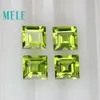 보석 만들기, 6mmx6mm 스퀘어를위한 Melle Natural Peridot Stone 녹색 느슨한 보석, 화재 색상 및 고품질 H1015와 밝은 색상