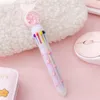 Ballpoint Pense 2 шт. Многоцветные пишущие ручки школьные офисы Kawaii Butterfly Sequins 10 цветов подачи цвета случайный