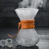 Muggar Rostfritt Stål Filter Skärmglas Hand Brewing Kaffekanna Hög temperaturbeständig 400 ml