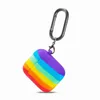 Rainbow Silicon Protective Airpods Pro Cases Relive Stress Pop Fidget Toys Push It Bubble For Air pods 1 2 3 Decompression Silicone Cover