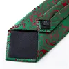Bow Ties 100% Silk Jacquard Woven Green Red Paisely Floral Men slips Luxury 8cm Business Wedding Party Slips Set Hanky ​​Ring Dibangu