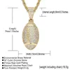 18k Gold Cubic Zirconia baskethalsband 60 cm gyllene kedjor smycken Set Copper Diamond Hip Hop Sport Football Pendant Rap Neckl7922822