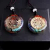 Colliers pendentifs pour goutte Orgonite Chakra énergie de guérison collier en pierre naturelle bijoux de méditation Pendulum282A