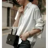 Women's Blouses & Shirts Draping Satin White Shirt Women Spring 2022 Fashion Loose Design Sense Niche Professional Clothes Korean Silk