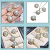 Pendant Necklaces & Pendants Jewelry 8-9Mm White Natural Pearl Bracelets Stud Earrings Set Womens Gift Bridal Drop Delivery 2021 Vcnqi