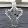 Corne de bœuf collecteurs de nectar corps narguilés pointe en titane 14mm GR2 mini tuyau en verre plate-forme pétrolière concentré de paille Dab Bong