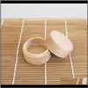 Packaging & Display Drop Delivery 2021 Mini Round Wooden Storage Boxes Ring Vintage Decorative Natural Craft Jewelry Box Case Wedding Accesso