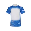 Partihandel Sublimation Bleached Shirts Heat Transfer Blank Bleach Shirt Bleached Polyester T-Shirts USA Män Kvinnor Festtillbehör