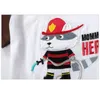 Estate Neonati maschi Copre gli insiemi Fireman Raccoon Abbigliamento per bambini Per ragazzo T-shirt Rescue Pantaloncini bambini Tute sportive 100% cotone 210413