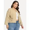 Vestes pour femmes femmes 2022 printemps Style européen femmes grande taille L- 4XL femme point ouvert à manches longues rue manteau court mince