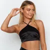 Women Sexy Black Corset Top Wrap Sleeveless Tank Tube Tops Summer Clothes for Girls Camis Halter Goth Clothing 210517