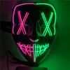 LED Light Up Halloween Mask świecący w ciemnych przerażających maskach Luminous Festival Party Cosplay Costplay Decor4204464