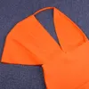 Ocstrade été orange drapé bandage maxi robe célébrité ES Sexy Highless Long Soirée Party 210527