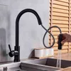 Matte Preto Pull Out Sensor Faucet de Cozinha Sensível Smart Touch Control Torneira Misturador para Cozinha Toque Sensor Cozinha Misturador Torneira 211108