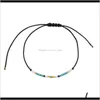 Pärlor, strängar armband smycken droppleverans 2021 mode japanska rispärlor handvävda armband justerbart tätt rep bohemisk stil dtm