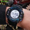 Erkek Moda Elektronik İzle Lüks LED Dijital Askeri Spor Tırmanma Saatler Erkek S Silikon Kayışı Su Geçirmez Casual Saatler
