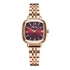 Retro Series Heartbeat rostfritt stål Watch Band Quartz Womens Watches Square Dial Ladies Watch Brilliant Light Diamond Wristwatc299y