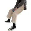 Collectososed relaxed joker corduroy vrije tijd herstellen oude manieren hoge taille rechte wijd-legged broek van hoogte 210417