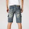 Jeans pour hommes Kiovno Mode Hommes Cargo Casual Denim Shorts Droite Lavé Court pour Homme Taille 29-38 Multi Pockets302z