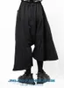 Men's Pants S-6XL!!2021 Casual Trousers Wide Leg Culottes Irregular Asymmetric Black Pleated Loose Flared Halon