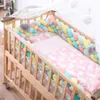 Four-color Baby Knot Bed 2.2M Baby Handmade Nodic Knot born Bed Bumper Tour De Lit Bebe Tresse Baby Bed Bumper Knot Crib 210812