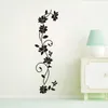 Wall Stickers Black Flower Creative Refrigerator Cupboard Kitchen Decor Decal Wallpaper Home Wardrobe PVC Sticker