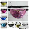 Lagring hushållsorganisation hem trädgård regnbåge hologram pu metallic fanny packs laser pvc transparent mode sport midja väskor unisex w