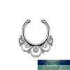 50st heliga smycken skruvar kristall septum clicker legering guldfärg näsa falsk piercing septo n0019