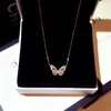 Pendant Necklaces Luxury Zircon Butterfly Wedding Necklace For Women Bridal Exquisite Rose Gold Color Clavicle Chain Statement Jewelry Girls