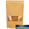 Kraft Paper High Clear Window Zip-Lock Bags Stand Up Food Dried Fruits Tea Beaf Coffee Heat Sealing Packaging Storage Pouches Factory price expert design