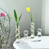 Nordiskt glas blomma vas bubbla flaska formad blomma flaska heminredning kreativ transparent hydroponisk vas bröllop bord dekor 210623