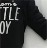 Baby romper black letter printed kids jumpsuit infant baby boys long sleeve toddler cute baby infant boy designer clothes 775 X2