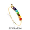 Fashion 7 Chakra Seven Pulse Wheel Bracelet Energy Energy Amethyst Tiger Agate Colorida Pulsera de yoga