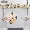 Matrimonio artificiale rosa peonia tenda fiore piccola fila seta finta casa ghirlanda arco nuziale decorazione davanzale della finestra 210706