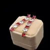 CINDY XIANG 2 colori disponibili Cubic Zirconia lungo perno per le donne Piccoli orecchini quadrati Bella spilla da sposa Buon regalo