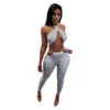 Women Tracksuits Designer Clothes Slim Sexy Solid Colour Sleeveless Tops Pants Halter Casual Two Piece Jogging Suit Outfits