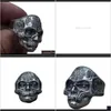 Cluster Rings Jewelry Drop Delivery 2021 Mysterious Figure Pattern Skull Anello da uomo in acciaio al titanio personalizzato Jtcam