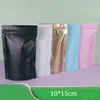 10 * 15cm 100pcs Present Mylar Folie Sticka upp Packing Väskor Matte Färgglada Paket Zipper Tätning Bag Telefon Tillbehör Solid Färg Förvaring Påsar