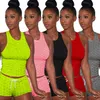 Women tracksuits summer outfits jogger suits yoga fitness two piece set plus size 2XL tank top+shorts casual black sportswear Embroidery sweatsuits 4739