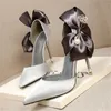 Scarpe da donna a punta Accessorio di perle Matrimonio sexy Tacchi alti da 10 cm Tacco a spillo da sposa Prom da damigella d'onore per scarpe da donna